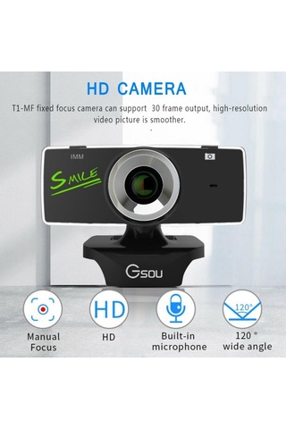Sones Gsou B18s Hd Web Kamerası Dahili Mikrofonlu Akıllı Web Kamerası Gürültü Önleme Özellikli Usb Yayınlı Canlı Kamera
