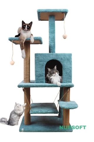 Nursoft Violet Salıncaklı Yuvalı Lüx Kedi Tırmalama Oyun Evi - Nursoft Y-01 Nursoft Violet Salıncaklı Yuvalı Lüx Kedi Tırmalama Oyun Evi - Nursoft Y-01