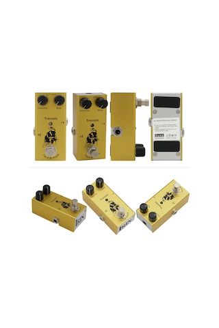 Yaozixa Tremolo Tipi Sarı Gitar Efekti - Irın Ef-09 Klasik Titreşim Fonksiyonu Metal Kutu