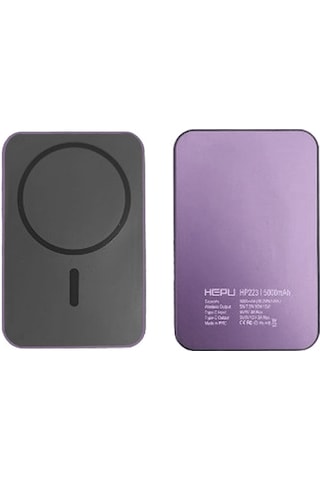 Hepu Hp-223 5000 Mah Pd20w Magsafe 15w Kablosuz Powerbank Mor