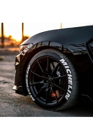 Lastik Yazısı / Araba Lastik Yazısı / Tire Text Michelin 4 Lü Set + Yapıştırıcı+zımpara