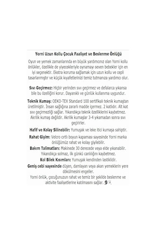 Yorni, Family Deluxe Uzun Kollu Bebek Mama Önlüğü Çok Renkli