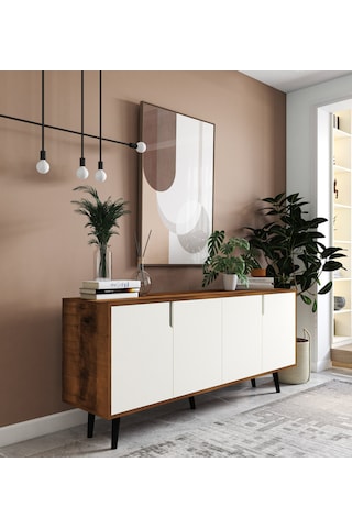 Latina Modern Konsol 180 CM Ceviz - Beyaz