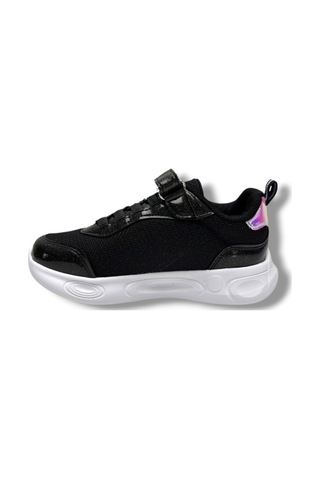 Deep Kids 025-26 Anorak Kalp Desenli Anatomik Cırtlı Kız Çocuk Sneaker Siyah Pembe Siyah