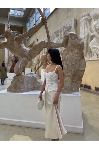 Ligero Saten Midi Etek 75385200 Açık Bej