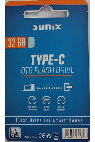 Sunix 32gb Type-c To Usb 3.0 Hızlı Usb Flash Bellek Otg Çift Griş