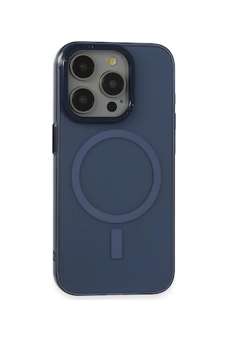 Newface - 56 - Apple iPhone Uyumlu 15 Pro Max Kılıf Anka Pc Magneticsafe Sert Metal Kapak - Glblseme - - Lacivert
