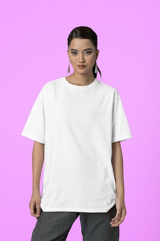 Sevbano Unisex Oversize Baskısız Basic Tişört Beyaz
