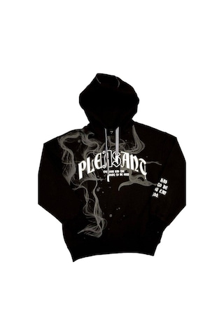 Erkek Çocuk Kapüşonlu Batik Desenli Sweatshirt-14697 Siyah