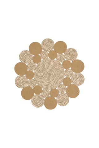 Cool Halı Luke 432 Natural Yuvarlak Halı Bohem Örgü Hasır Kilim Dekoratif Mutfak Balkon Banyo Halısı