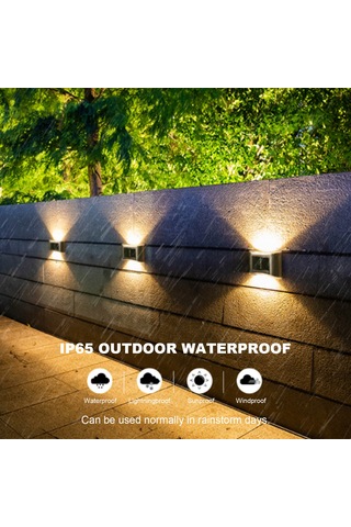 Monyee Güneş Enerjili 4'lü Led Duvar Lambası - Dış Mekan İçin Ip65 Su Geçirmez, Çelik Yapı, Beyaz Işık, Bahçe Ve Bahçe Aydınlatması Beyaz