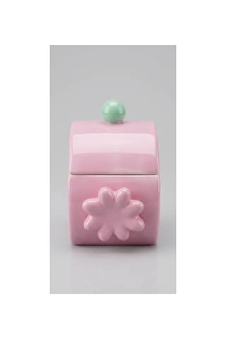 Şeker Şekilli Pembe El Boyama Seramik Kavanoz