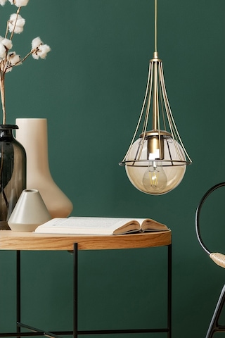 Lapis Tekli Eskitme-Bal Glop Camlı Avize