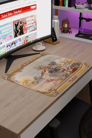 Ortaçağ Sanat Kaymaz Dikişli Kauçuk Oyuncu Mousepad V1 - 48x40 Xl Gaming Mouse Pad Fare Altlığı