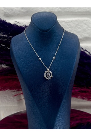 925 Ayar Gümüş Özel Tasarım Kuzey Yıldızı Modeli Zarif Kadın Kolye Gümüş