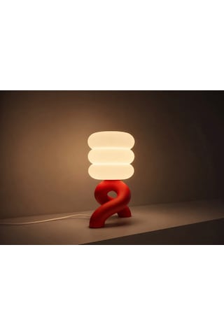 3dlab 3d Lab Modern Gece Lambası Dekoratif Tasarım Masa Lambası - Modern Ambiyans Abajuru Kırmızı