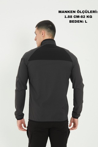 Camp Scoutland Camp260 Outdoor Tactical Su İticili Erkek Fermuarlı Taktik Sweatshirt Antrasit