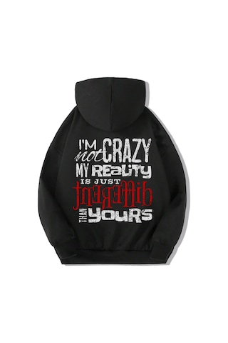 Brz Kids Unisex Çocuk I'm Not Crazy Hoodie Siyah