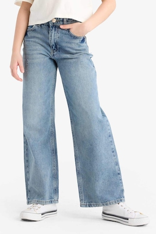 DeFacto Kız Çocuk Straight Wide Jean Pantolon F3150A825SMNM39 Mavi