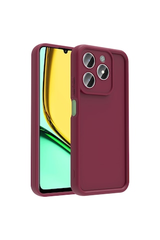 Biriva Home Realme C61 Kılıf Kamera Korumalı Ananas Kapak - Koyu Yeşil Koyu Yeşil