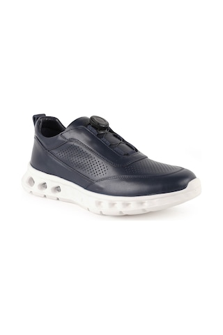 Lbr H1134 Antik Deri Erkek Sneaker - Eva Tabanlı Bağcıksız Çark Sistemli Günlük Spor Ayakkabı Lacivert