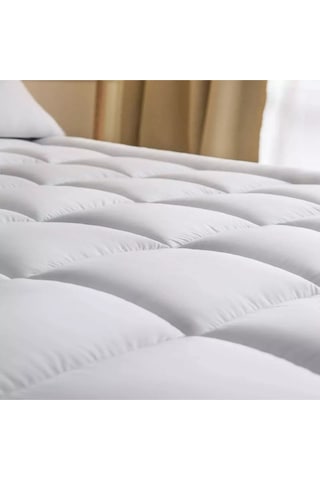 Topper 4.1 - Super Soft Yatak Pedi - %100 Pamuk Kılıflı - Süper Yumuşak Nano Elyaf Dolgu Beyaz
