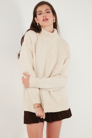 Lela Oversize Fit Balıkçı Yaka Yumuşak Dokulu 2'Li Paket Triko Bayan Kazak 680Kz00469S2 Antrasit-Taş