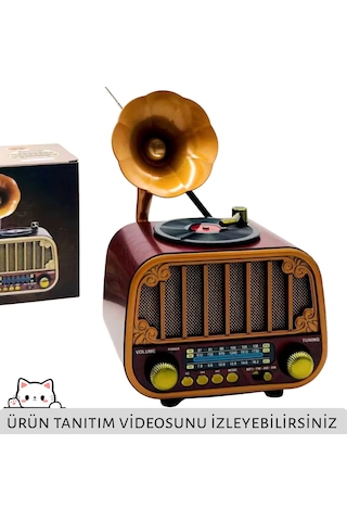 Dexxony Dcx-13 Kahverengi Nostaljik Radyo & Zarif Nostaljik Ahşap Görünümlü Radyo Bluetooth Hoparlör