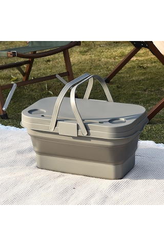 Katlanır Piknik Sepeti Gri