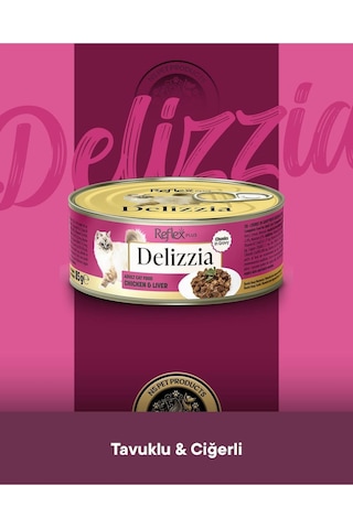 Plus Delizzia Yetişkin Tavuklu-ciğerli Gravy Kedi Maması 12x85 Gram