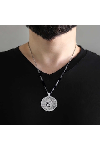 Madalyon Tasarım Kişiye Özel Isim Yazılı 925 Ayar Gümüş Kolye (429459289)