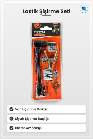 Lastik Şişirme Seti Kıskaçlı Valf Uçlu Araç Lastriği Aparatı Oto