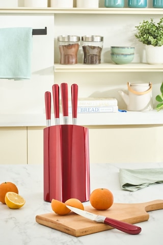 Karaca Samuray Flash Red Japon Çeliği 6 Parça Bıçak Seti Kırmızı