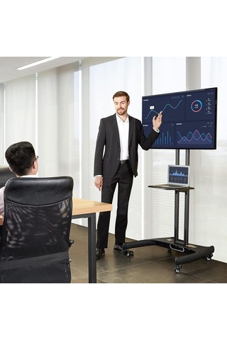 Bayou Nb Ava1500-60-1p Lcd Oled Plazma Düz Panel Ekranlar İçin 32-75 İnch Tuv Sertifikalı Tekerlekli Profosyonel Tv Sehpası Sku: Smg8690010194794
