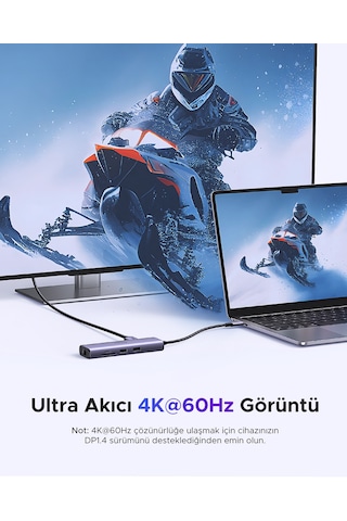 Ugreen 7-in-1 2 Usb 3.0, 100w Type-c, 4k/30hz Hdmı, Rj45, Sd, Tf, 60515