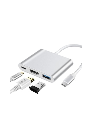 3in1 Type-c Usb Hdmı Çevirici Adaptör Hub.