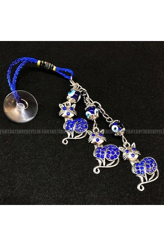 Kedi Nazar Boncuk Araba Hediyesi Vantuz Otomobil Dikiz Ayna Süsü