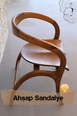 Asaf Atelier El Yapımı Özel Tasarım Ahşap Sandalye Ceviz Ağacı