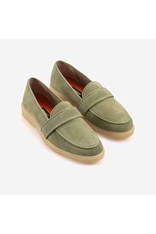 Kemal Tanca Kadın Casual Süet Loafer Ayakkabı Kauçuk Taban T101 Mint Suet
