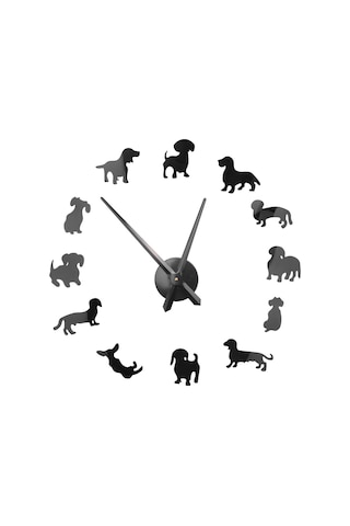 Kendin Yap Dachshund Duvar Sanatı Sosis Köpek Yavrusu Köpek Evcil Hayvan Aynalı Çerçevesiz Dev Duvar Saati Sausaby Diğer