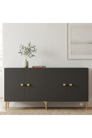 Ka1817ag Simple Konsol Ve Tv Sehpası Antrasit-gold 180cm