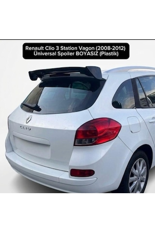 Clio 3 Station Vagon 2008-2012 Üniversal Spoiler Plastik Boyasız Clio 3 Station Vagon 2008-2012 Üniversal Spoiler Plastik Boyasız