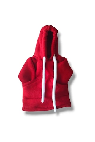 Vites Kılıfı Uyumlu Kapşonlu Sweatshirt Vitese Geçmeli Vites Topuzu Kılıfı Kırmızı