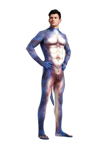 Kertenkele Cosplay Kostüm Erkek Yetişkin Hayvan Kertenkele 3d