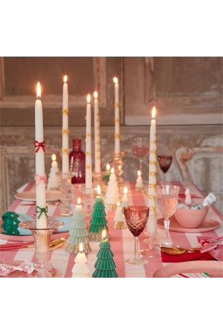Meri Meri - Gold Swirl Taper Candles - Altın Kıvrımlı Mumlar 2'li Tüm Yaşlar