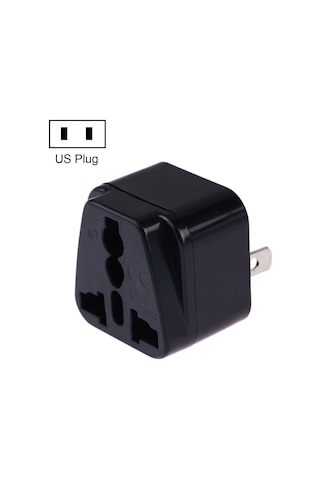 Taşınabilir Evrensel Soket - Abd Fiş Güç Adaptörü Seyahat Şarj Cihazı Siyah