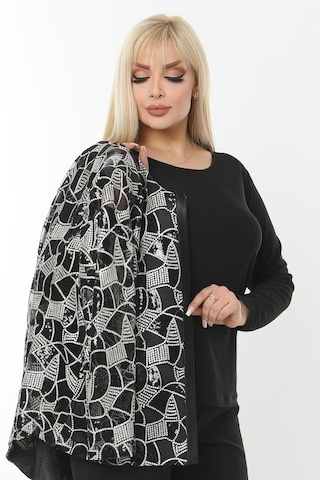 Ladies First Büyük Beden 3785 Siyah Ceket+elbise Takım 001