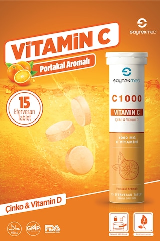 C1000 Vitamin C Vitamin D ve Çinko İçeren Takviye Gıda