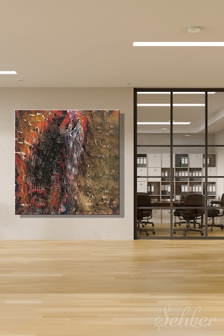 Kare Kanvas Tablo Tekli Ev Kafe Ofis Derin Dokuya Sahip Prestijli Soyut Sanat Eseri 2724