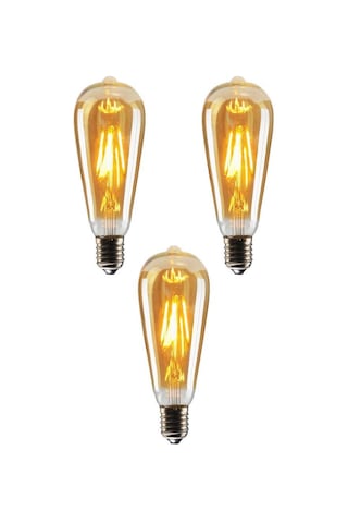 Şahnet 4w Dim Rustik Led Ampul Sarı Işık Armut Edison Ampul 3 Adet